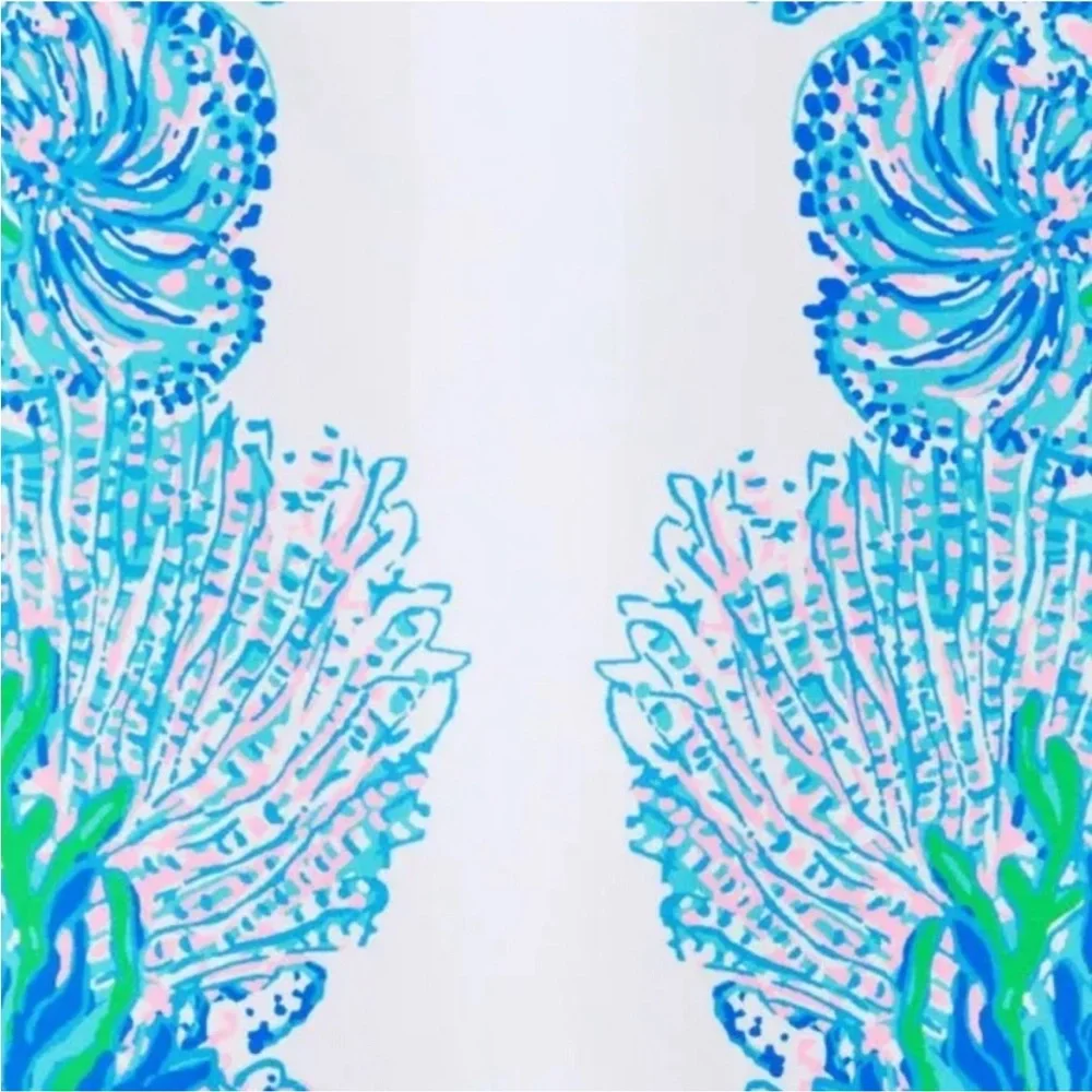 Lilly Pulitzer Brin One Piece Swimsuit NWT Size 8 White Blue Coral Print - Picture 6 of 8